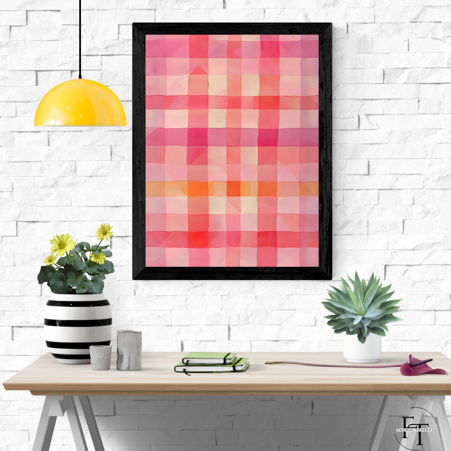 Pink Abstract Geometric Wall Art