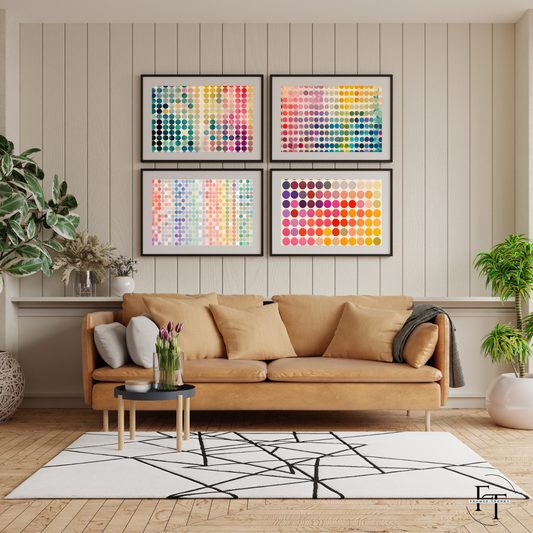 Dynamic Dot Matrix - Set of 4 Colorful Abstract Prints