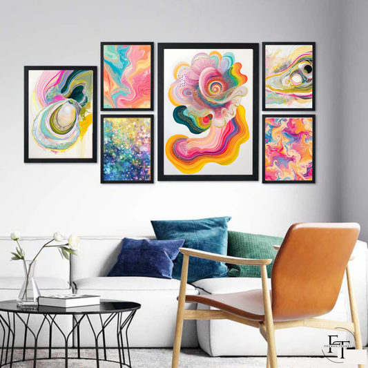 Fluid Abstract Gallery - Set of 6 Modern Art Prints