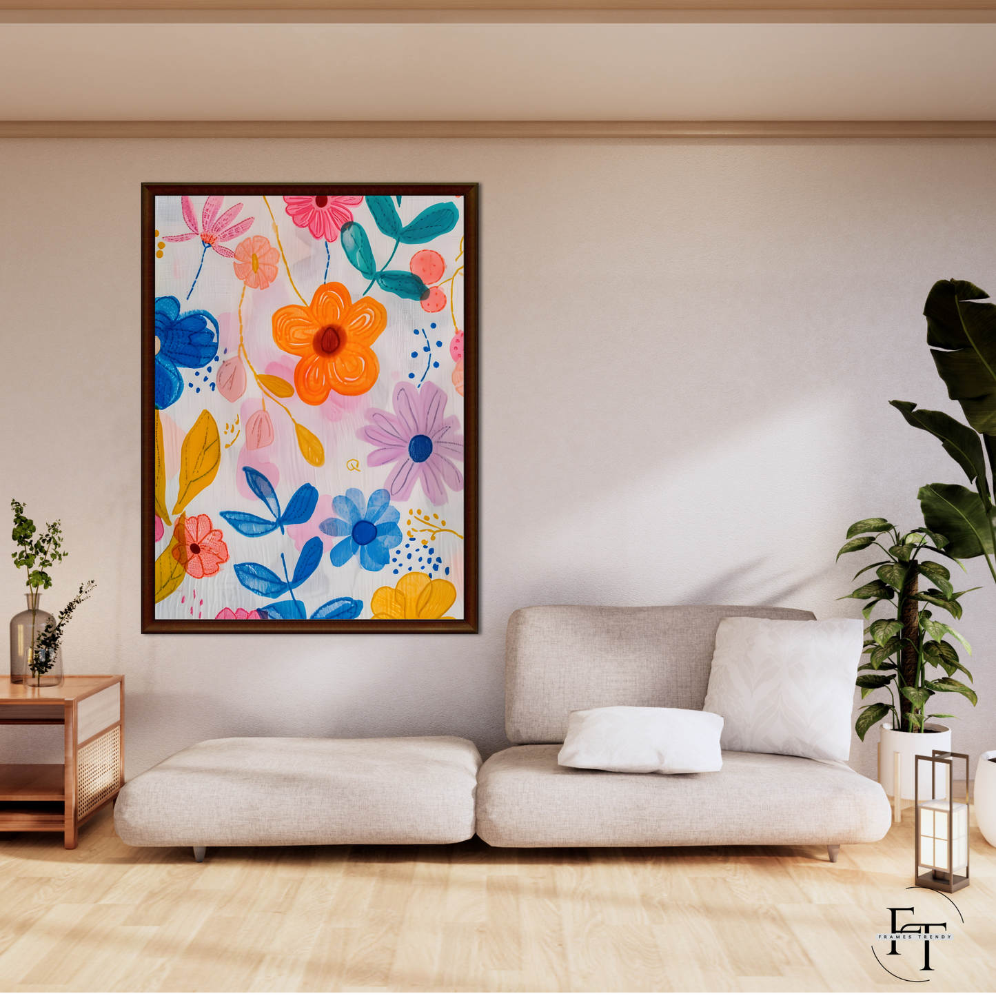 Floral Harmony - Vibrant Garden Wall Art