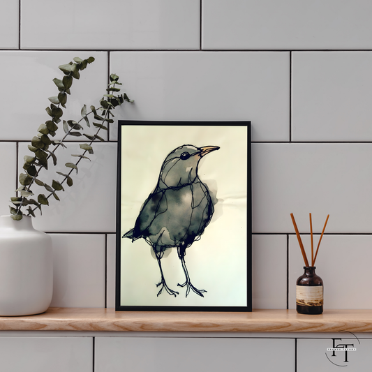 Bird of Ink - Minimalist Animal Art