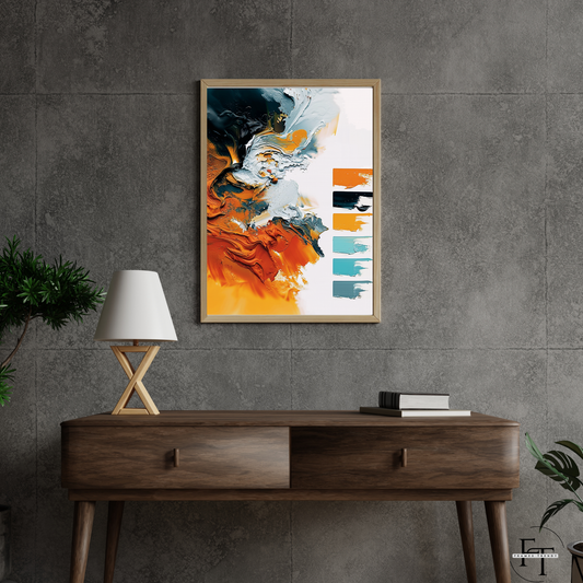 Abstract Flow - Dynamic Color Palette Framed Print