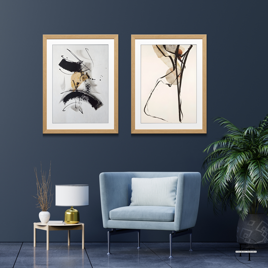 Abstract Dandelion Art Print - Black and White