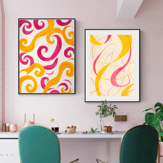 Whimsical Swirls - Abstract Curved Line Art